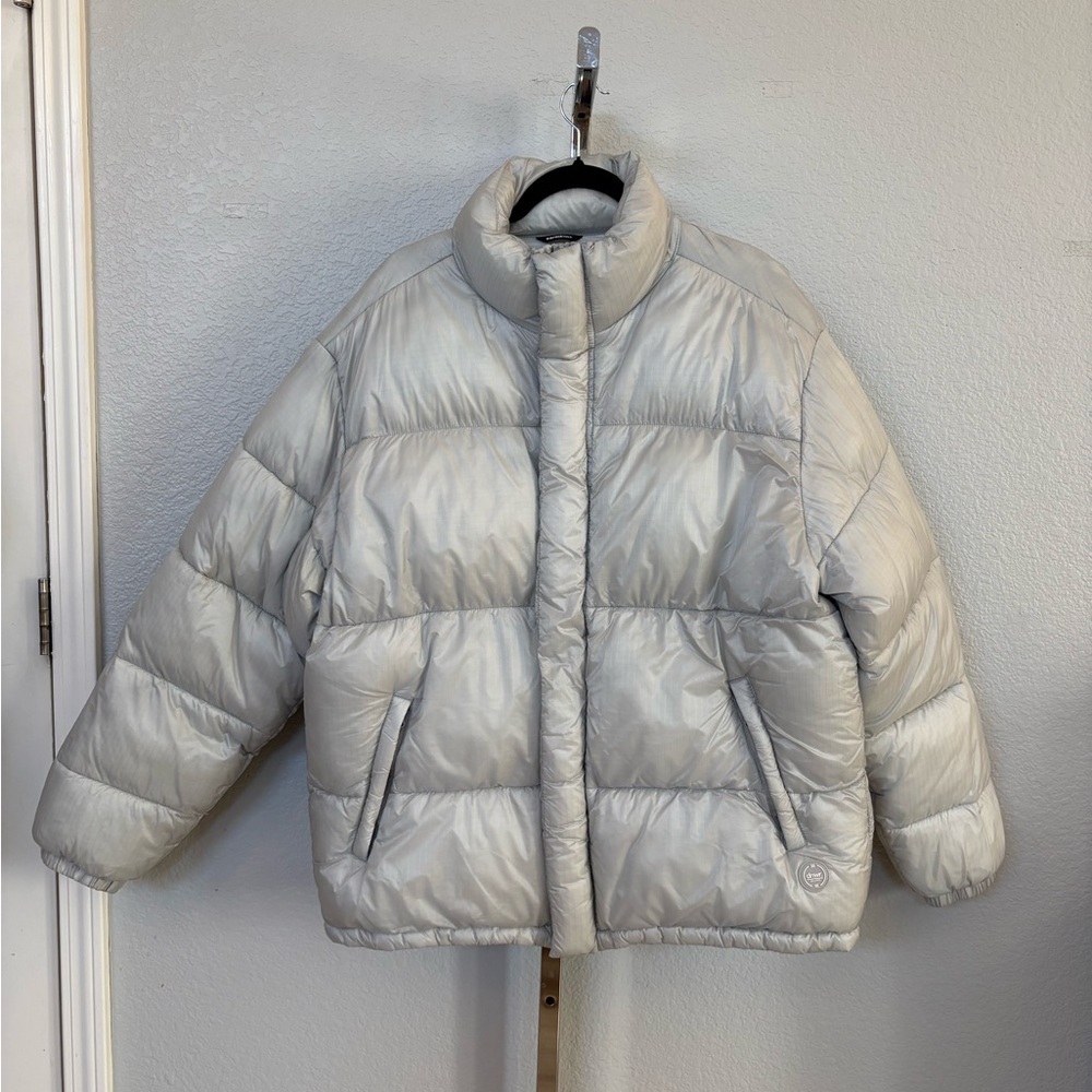 Men's Silver Gray Puffer Jacket